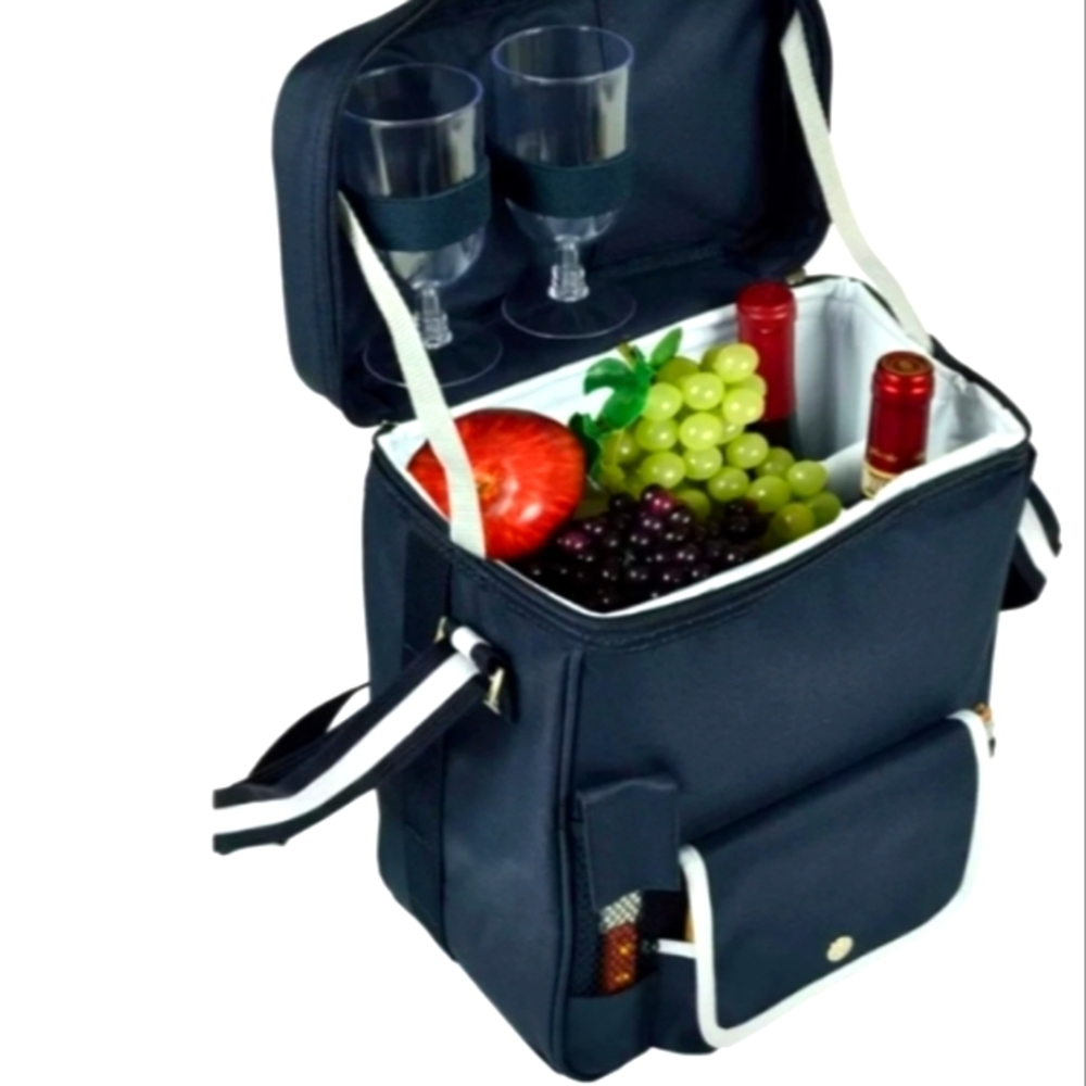Insulated wine and cheese picnic tote 🛶⛱️🍡🧈🍷